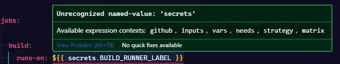 gha-runs-on-secrets-error